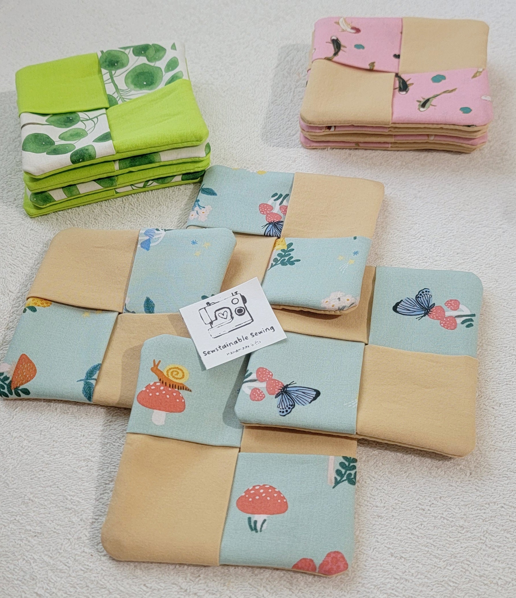 Set of 4 Mushroom/Butterfly Coasters