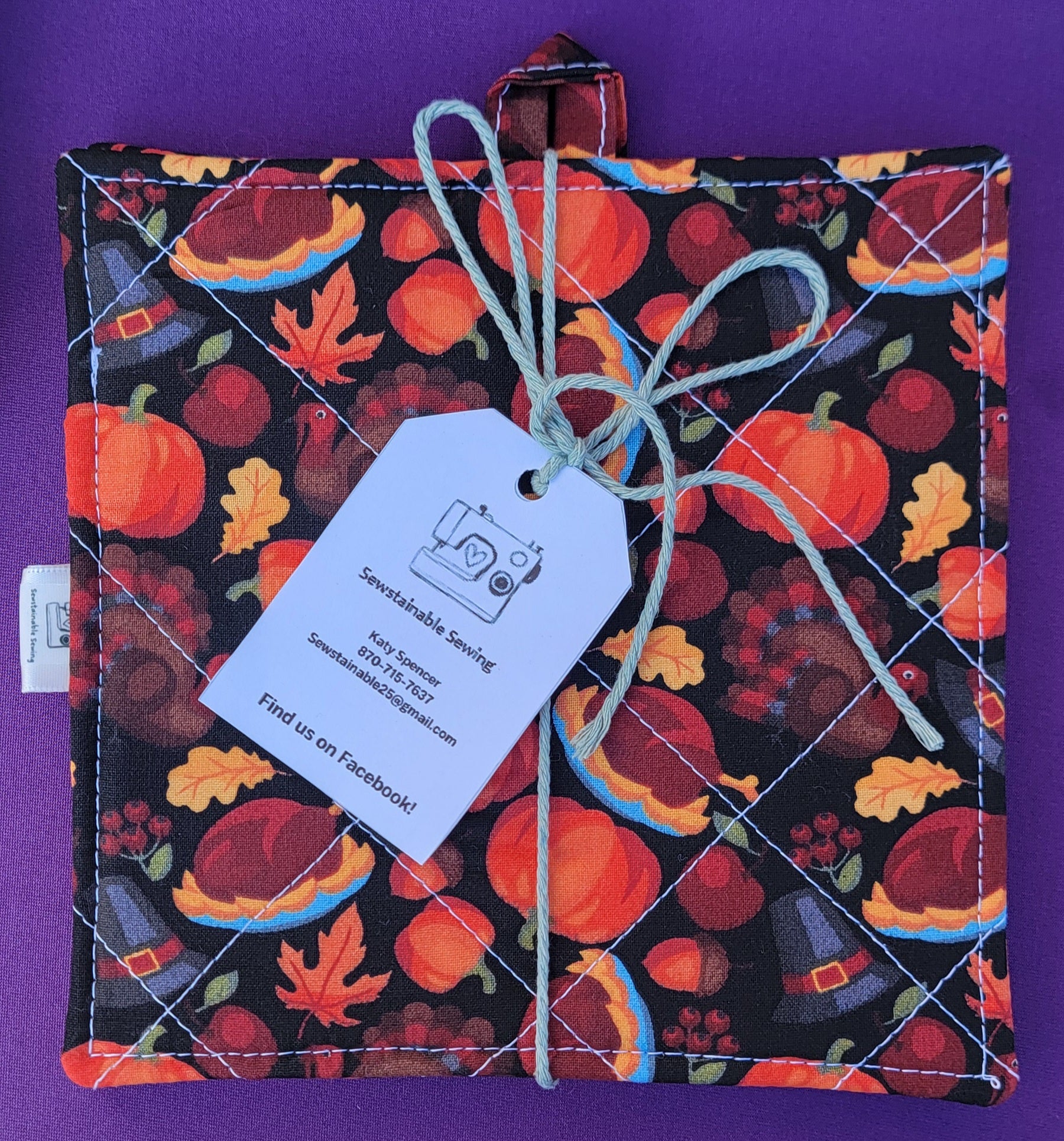 Thanksgiving Pumpkin Pot Holders set of 2