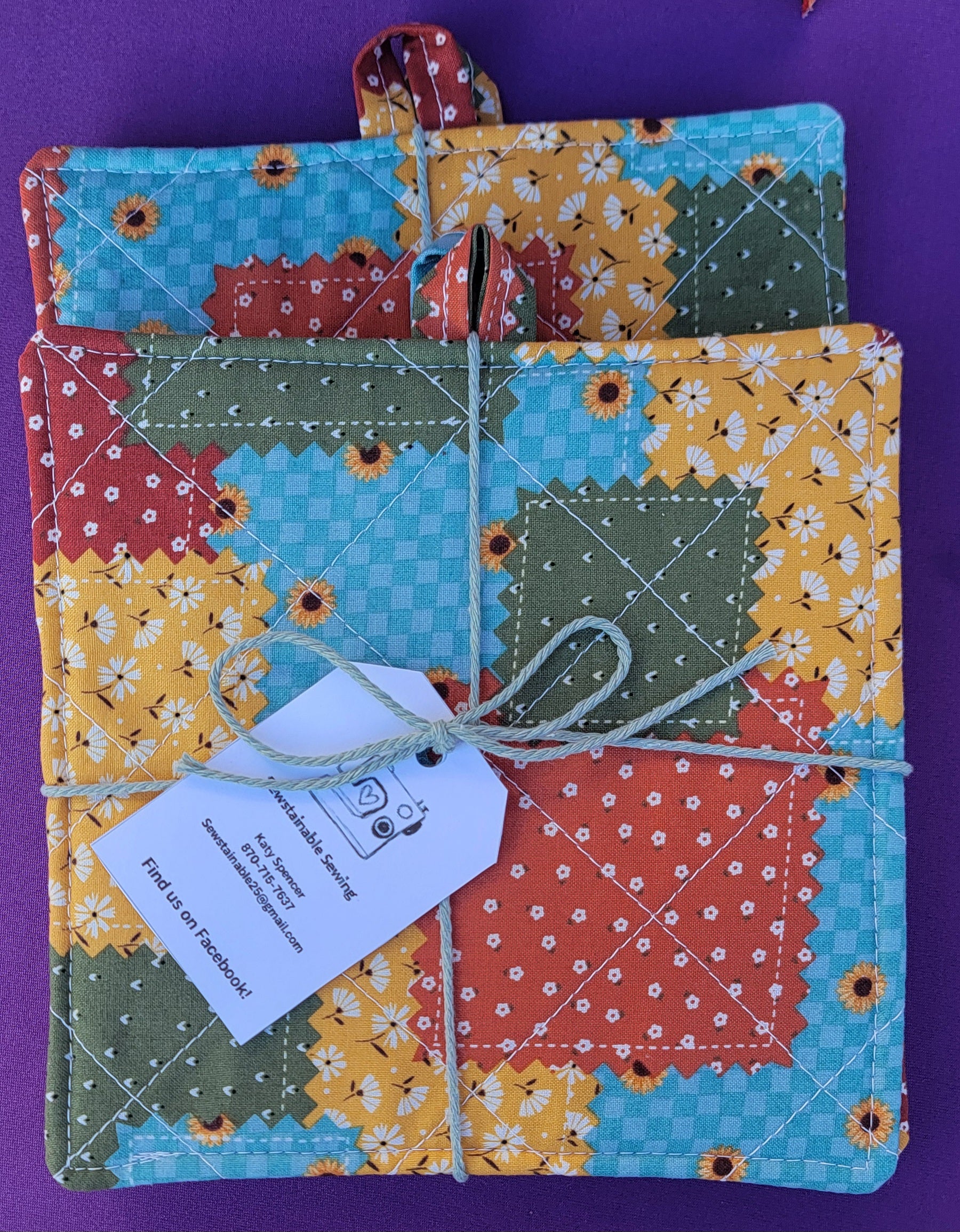 Fall Quilted Pot Holders set of 2