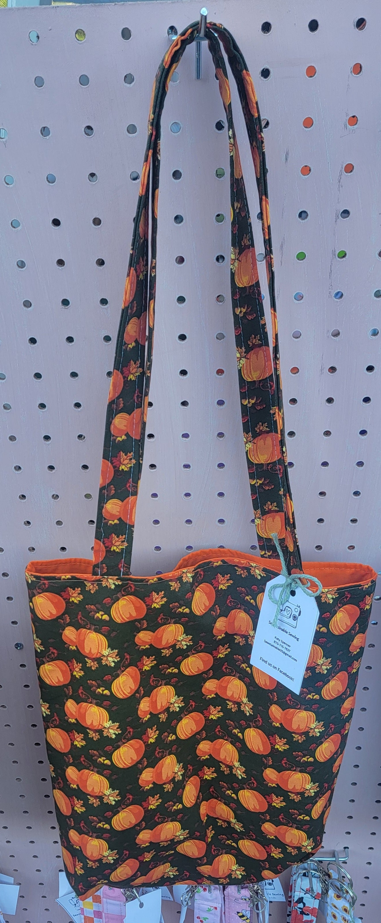 Childs Reusable Trick or Treat Bag Thanksgiving Pumpkin